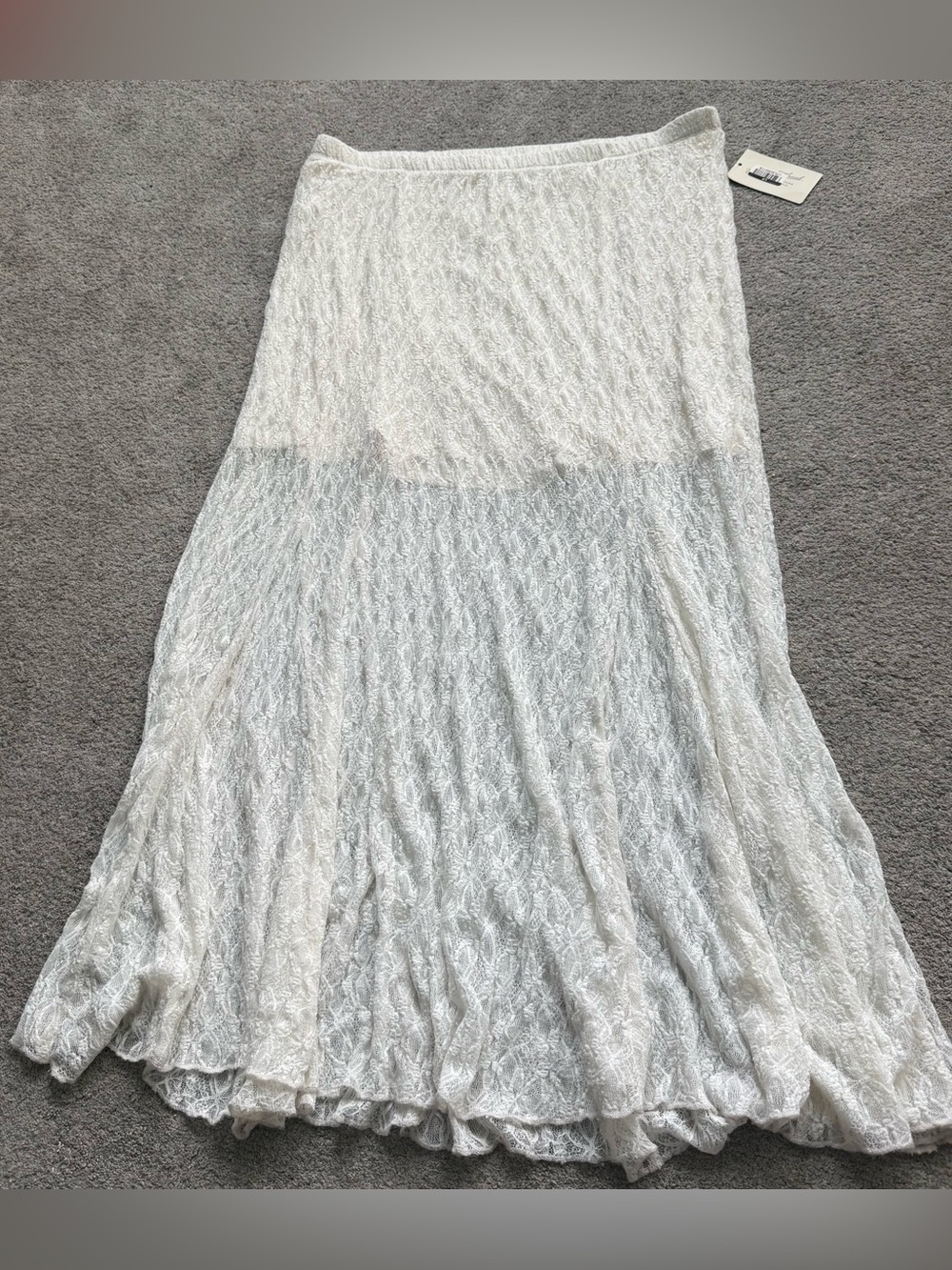Universal Thread Women's White open Knit Lace Maxi Skirt
